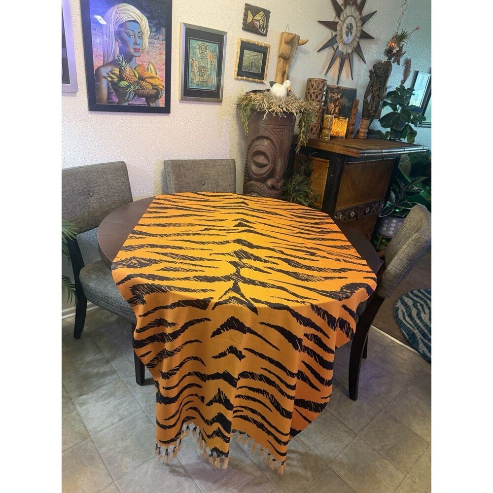 Exotic Wild Animal Print Tiger Boho Beach Cloth Sarong Style Beach Blanket Throw
